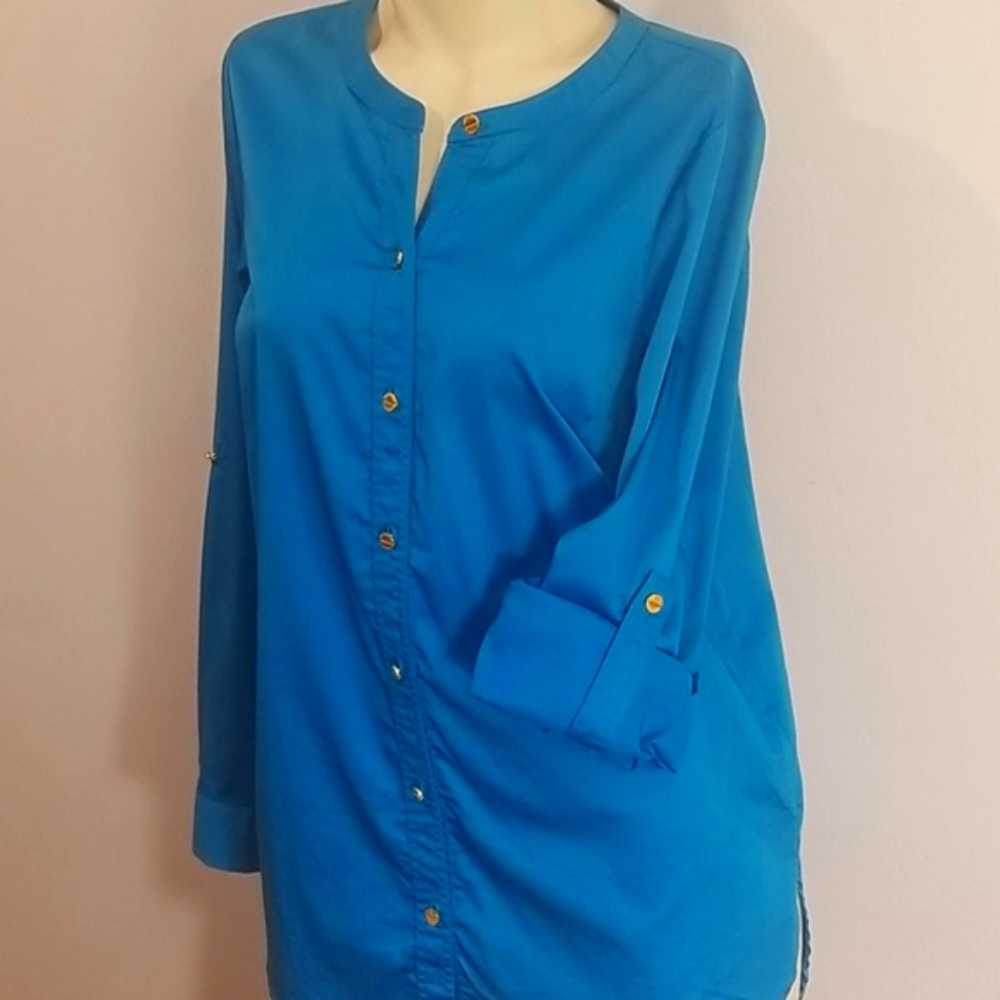 Michael Kors - Women's Cerulean Blue Button Down Shirt